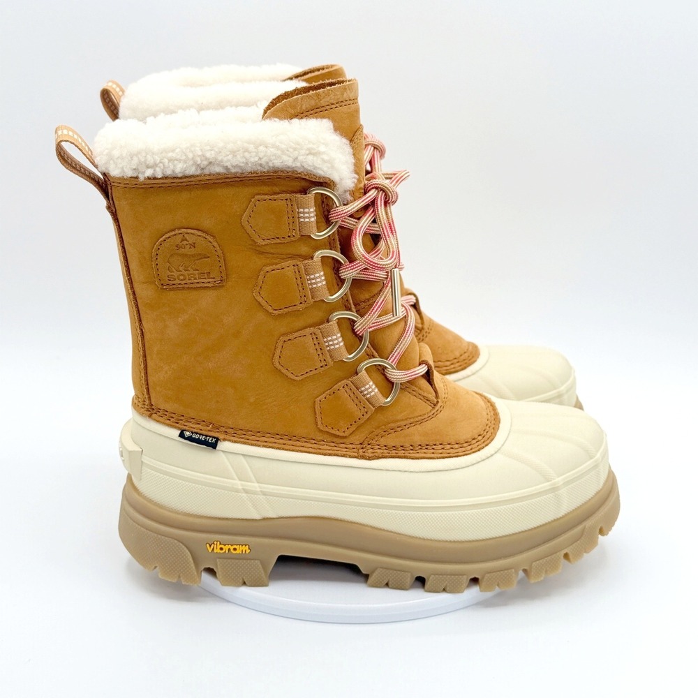 Sorel Caribou Horizon GTX Winter Boots 6.5 Womens Canyon Gold Honey White NEW - Picture 6 of 12